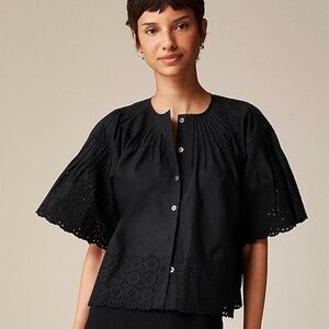 J. Crew Jolie Top in Eyelet Cotton Poplin